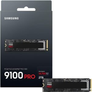 Samsung SSD 9100 PRO 2TB, PCIe 5.0x4 M.2 2280, Seq. Read Speeds Up to 14,700MB/s, Best for AI Computing, Gaming, and Heavy Duty Workstations (MZ VAP2T0B/AM)