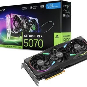 PNY NVIDIA GeForce RTX™ 5070 Epic-X™ ARGB OC Triple Fan, Graphics Card (12GB GDDR7, 192-bit, Boost Speed: 2685 MHz, SFF-Ready, PCIe® 5.0, HDMI®/DP 2.1, 2.4-Slot, Blackwell Architecture, DLSS 4)