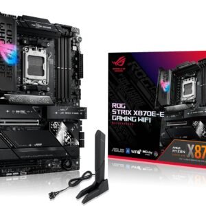ASUS ROG Strix X870E-E Gaming WiFi AMD AM5 X870 ATX Motherboard 18+2+2 Power Stages, Dynamic OC Switcher, Core Flex, DDR5 AEMP, WiFi 7, 5X M.2, PCIe® 5.0, Q-Release Slim, USB4®, AI OCing & Networking