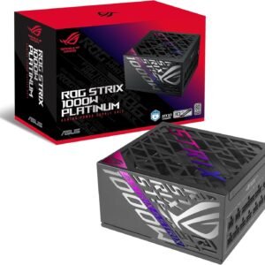 ASUS ROG Strix 1000W Platinum (Fully Modular Power Supply, 80 Plus Platinum Certified, ATX 3.1, Cybenetics Lambda A+, GaN MOSFET, GPU-First Intelligent Voltage Stabilizer, 10-Year Warranty)