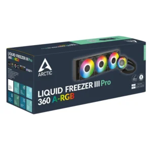 ARCTIC Liquid Freezer III Pro 360 A-RGB - AIO CPU Cooler, 3 x 120 mm Water Cooling, 38 mm Radiator, PWM Pump, VRM Fan, AMD AM5/AM4, Intel LGA1851/1700 Contact Frame - Black