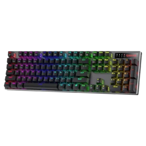 Redragon K556 PRO Upgraded Wireless RGB Gaming Keyboard, BT/2.4Ghz Tri-Mode Aluminum Mechanical Keyboard w/No-Lag Connection, Hot-Swap Linear Quiet Red Switch