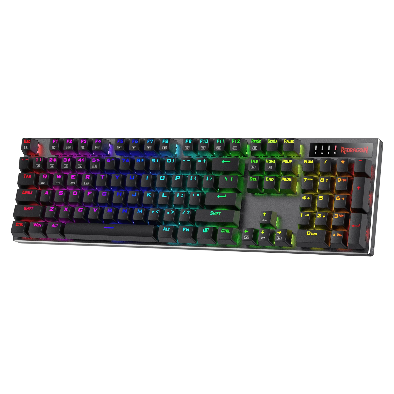Redragon K556 PRO Upgraded Wireless RGB Gaming Keyboard, BT/2.4Ghz Tri-Mode Aluminum Mechanical Keyboard w/No-Lag Connection, Hot-Swap Linear Quiet Red Switch