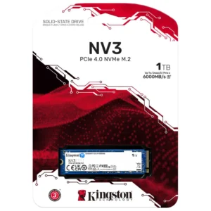 Kingston NV3 1TB M.2 2280 NVMe SSD - PCIe 4.0 Gen 4x4 - Up to 6000 MB/s - SNV3S/1000G