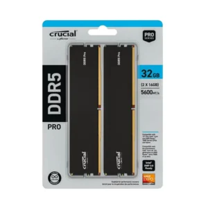 Crucial Pro DDR5 RAM 32GB Kit (2x16GB): 6400MHz CL32, Overclocking Desktop Gaming Memory, Intel XMP 3.0 & AMD Expo Compatible, Black