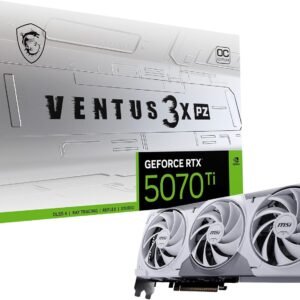 MSI Gaming RTX 5070 Ti 16G Ventus 3X PZ OC Graphics Card (16GB GDDR7, 256-bit, Extreme Performance: 2482 MHz, DisplayPort x 3 2.1a, HDMI 2.1b, NVIDIA Blackwell Architecture)