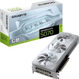 GIGABYTE GeForce RTX 5070 Eagle OC ICE SFF 12G Graphics Card, 12GB 192-bit GDDR7, PCIe 5.0, WINDFORCE Cooling System, GV-N5070EAGLEOC ICE-12GD Video Card, Compatible with Desktop